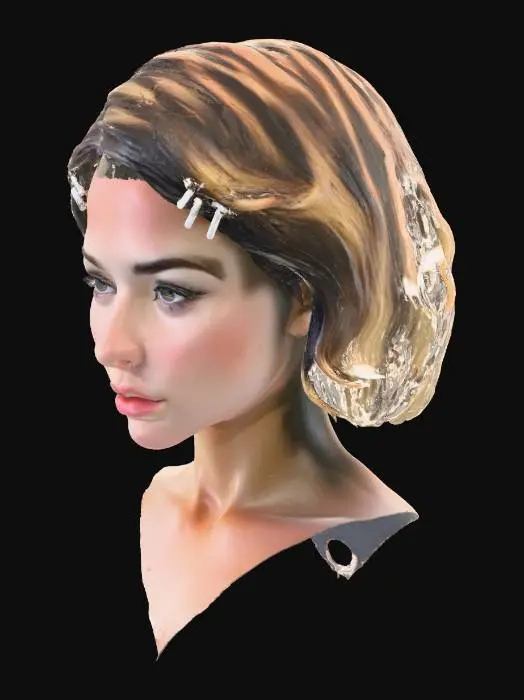 3D model for Portrait with Hair Clips