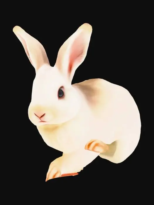 3D model for Simple White rabbit