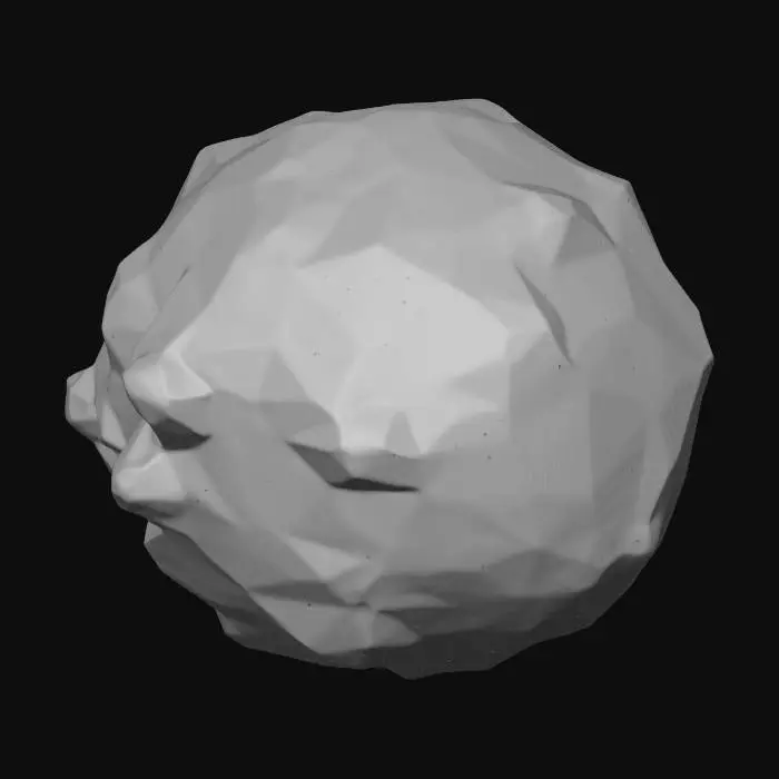 3D model for fireball, circle, sphere, texture, low-poly, red