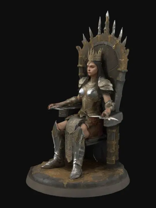 3D model for Warrior Queen on Throne