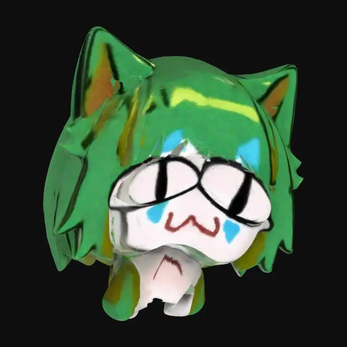 3D model for Green Kitty Character