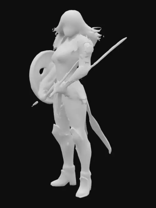 3D model for PELIROJA GUERRERA of future, full body, beautiful_and_sensual_