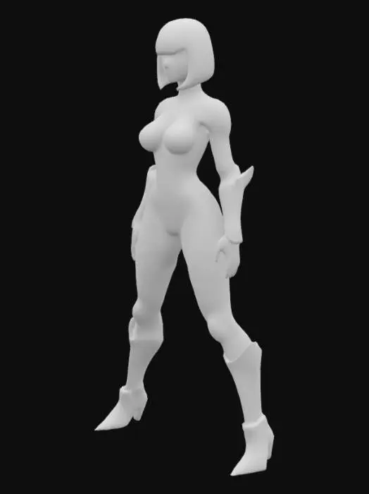 3D model for PRETTY FACE and sensual warrior of the future, voluptuous. full body. short black hair. ARMS extended to the sides forming a symmetrical cross. Both legs extended and 30 centimeters apart. NO WEAPONS. NO CAPE.



