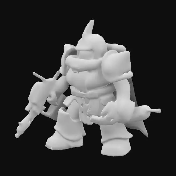 3D model for Green Mecha Warrior