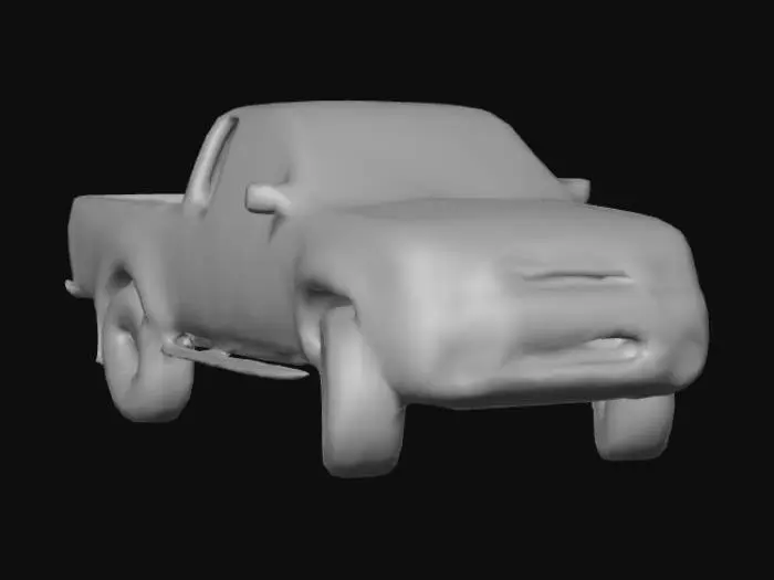 3D model for Red Pickup in the Forest Clearing