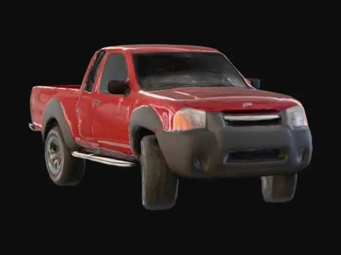 3D model for Red Pickup in the Forest Clearing