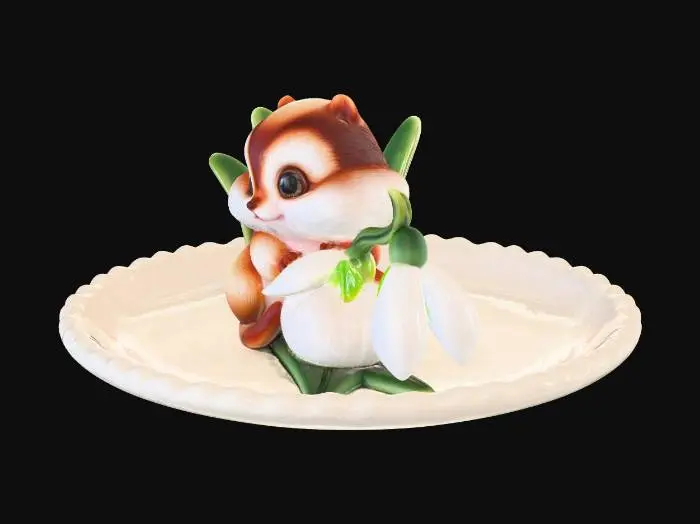 3D model for Springtime Whimsy Snowdrop Chipmunk