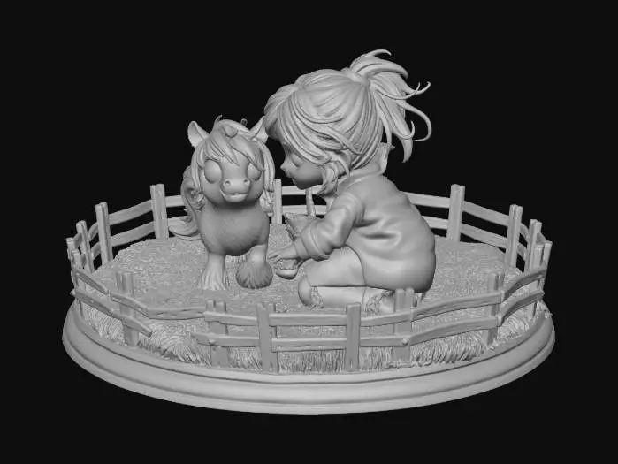 3D model for A Girl and her Horse 1