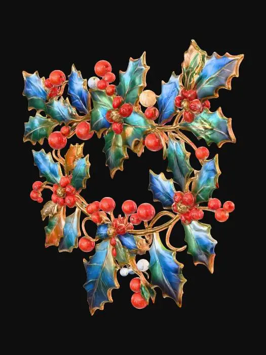 3D model for Festive Holly Design