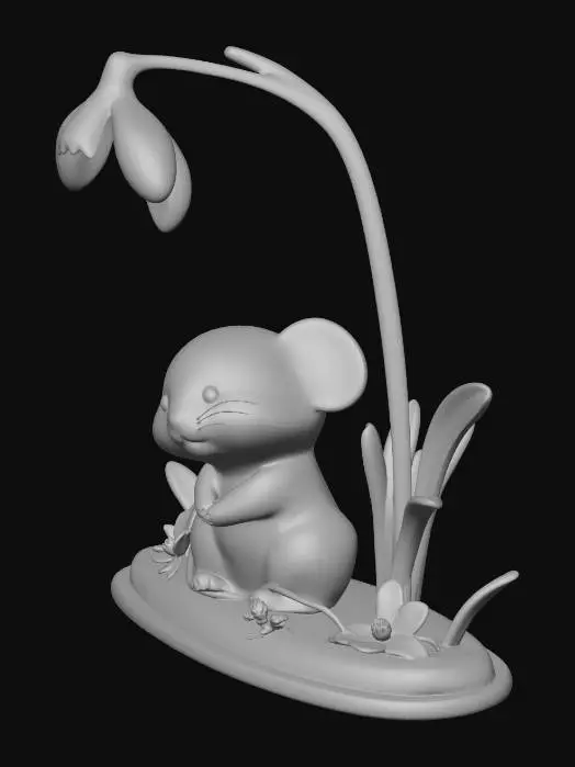 3D model for Mouse Beneath the Snowdrop Flower