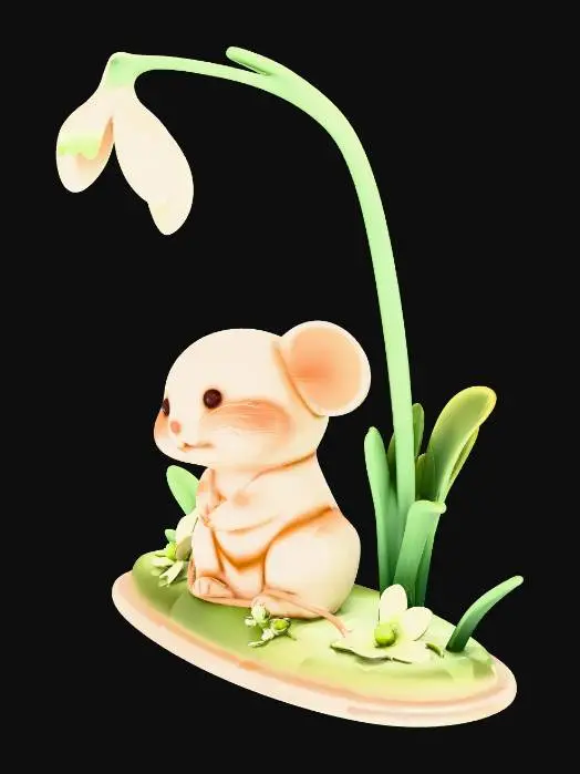 3D model for Mouse Beneath the Snowdrop Flower