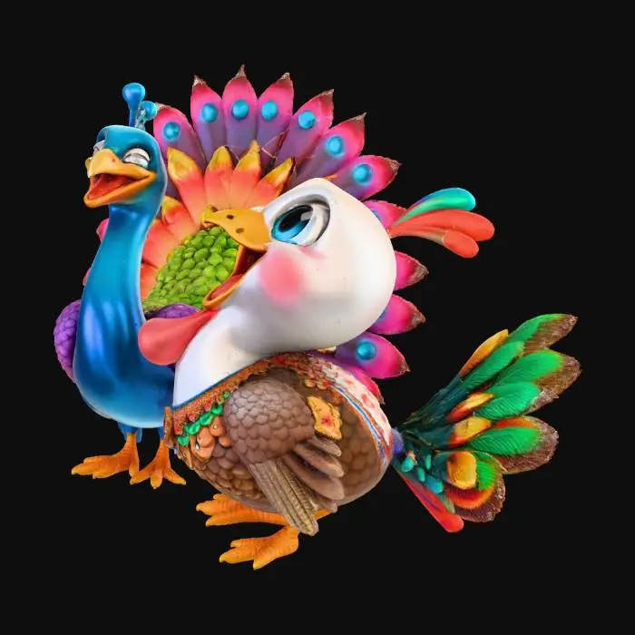3D model for Peacock Friends, #Thanksgiving#