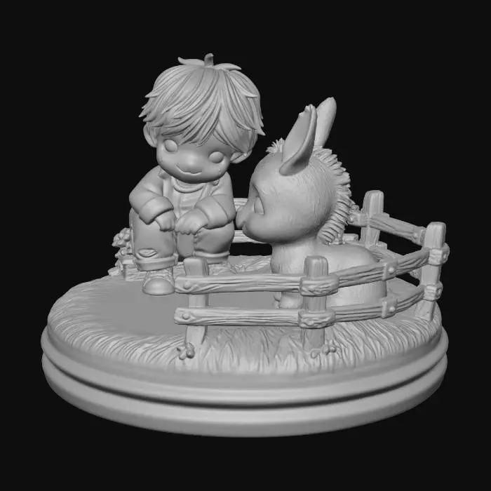 3D model for A Boy and hiis Donkey 1