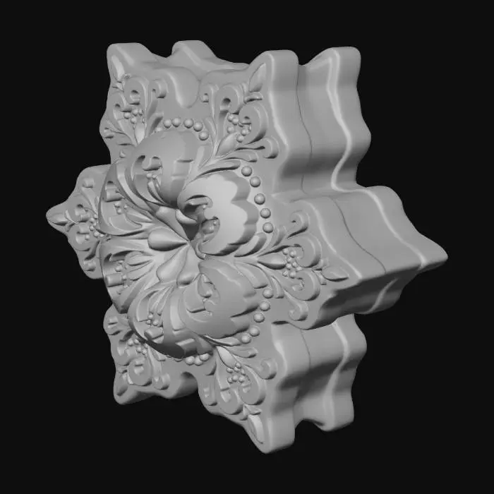 3D model for Blue Floral Snowflake DR