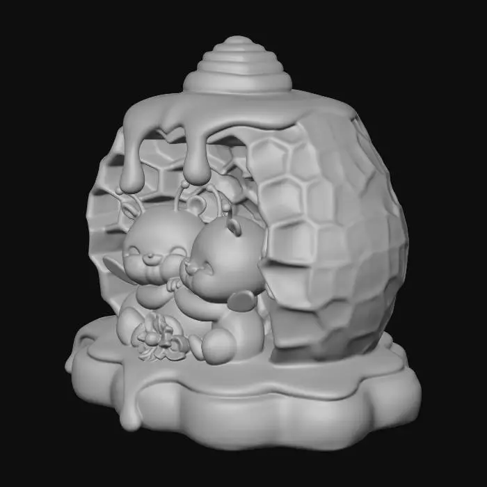 3D model for Cuddling BumbleBees 7