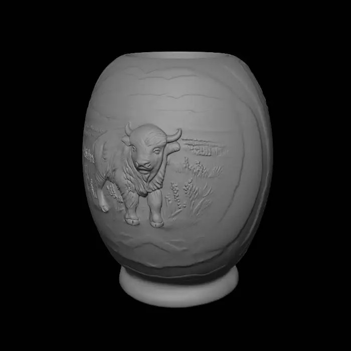 3D model for Bison Calf on the Prairie