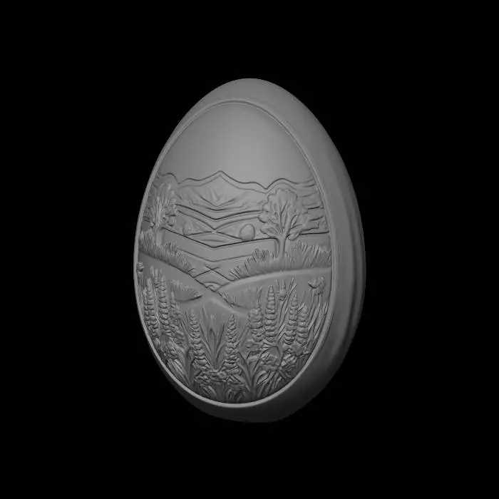 3D model for Meadow Landscape on a Wooden Egg