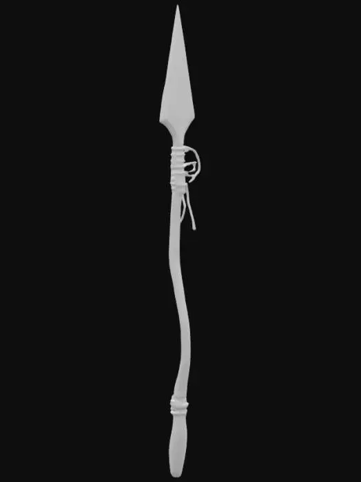 3D model for Make a primitive spear stone sharp with fibers wrapped around.