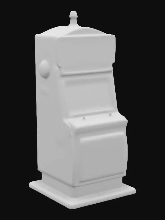 3D model for a realistic casino slot machine, colorful mood, vibrant leds lights, reflective surfaces, glass, modern design