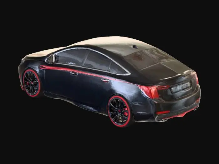 3D model for Sleek Black Sedan in Garage