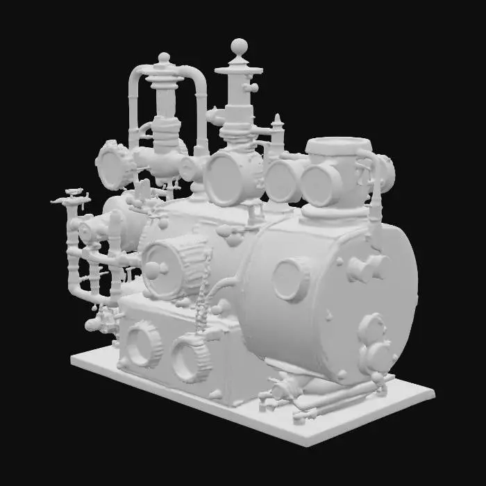 3D model for Victorian aesthetics, Steam powered, Materials, Inventions, steampunk