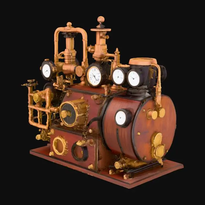 3D model for Victorian aesthetics, Steam powered, Materials, Inventions, steampunk