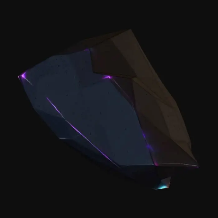 3D model for Cinematic 3D wallpaper, abstract geometric mesh structure floating in dark space, blinding solar flare light source from the corner, anamorphic lens flares, iridescent wireframe, tech-noir aesthetic, sharp edges, metallic textures, 8k, photorealistic, Ray-tracing enabled.