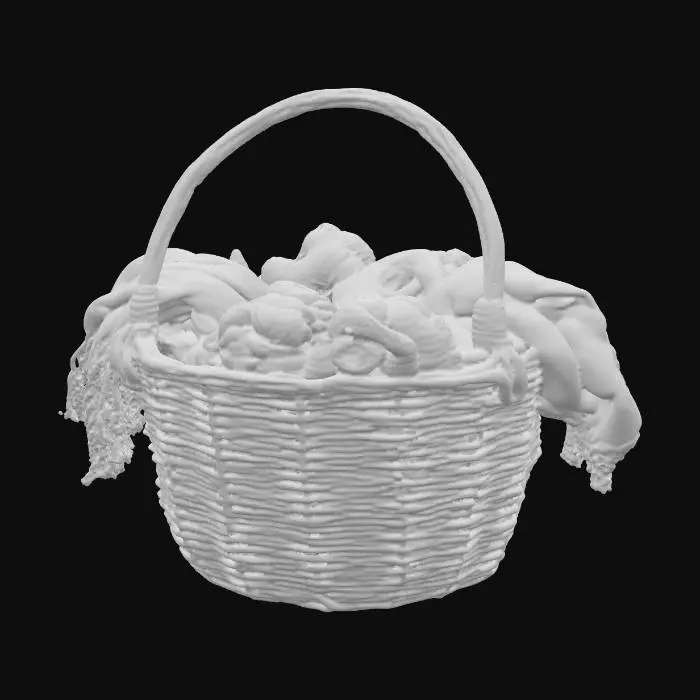 3D model for knitting basket with wool