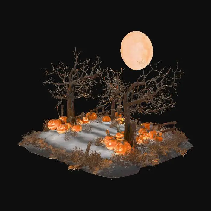 3D model for Halloween Landschaft ohne Menschen ohne Monster