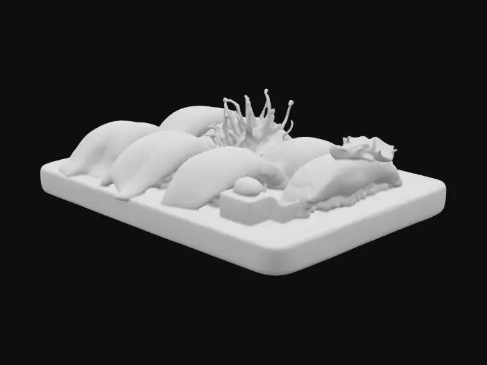 3D model for Exquisite sushi platter #food#, assorted nigiri with salmon, tuna, and shrimp, arranged on a wooden tray with wasabi and pickled ginger, glossy textures, hyper detailed, ultra realistic, 8K textures, HDR, high poly, perfect studio lighting, cinematic presentation, premium food photography style

Negative Prompt :
Blurry, bad quality, low resolution, low poly, messy layout, unrealistic, ugly, distorted
