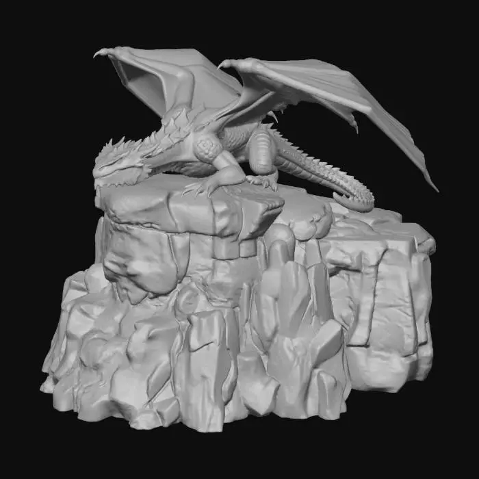 3D model for Molten Dragon on Lava Rock