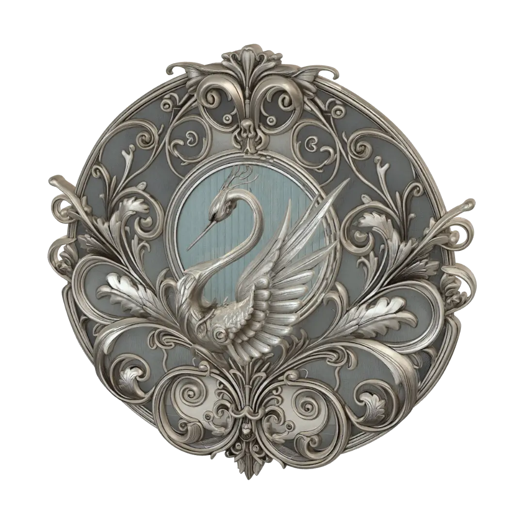 Modelo 3D de Crane in the Scrollwork, gerado por IA