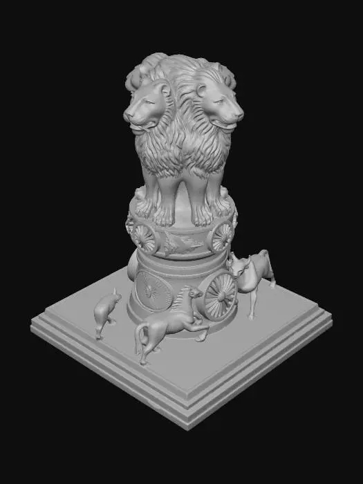 3D model for Lion Capital of Ashoka