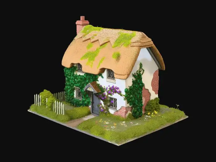 3D model for Thatched Cottage Ivy-Clad