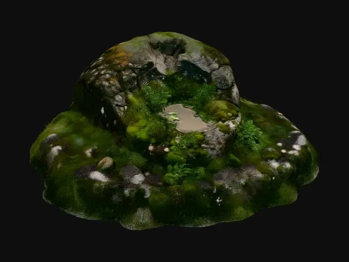 3D model for Moss-Covered Stone Bowl