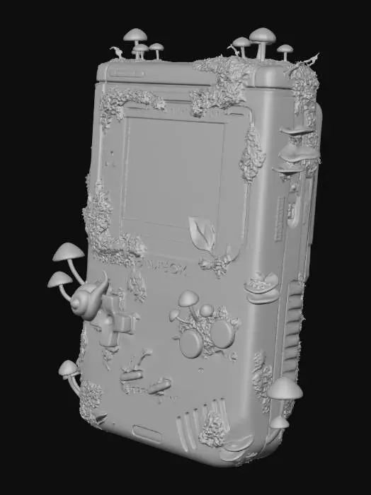 3D model for Moss-Covered Game Boy in the Forest