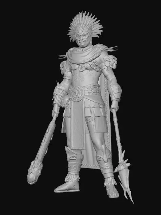 3D model for Plumed Aztec Warrior