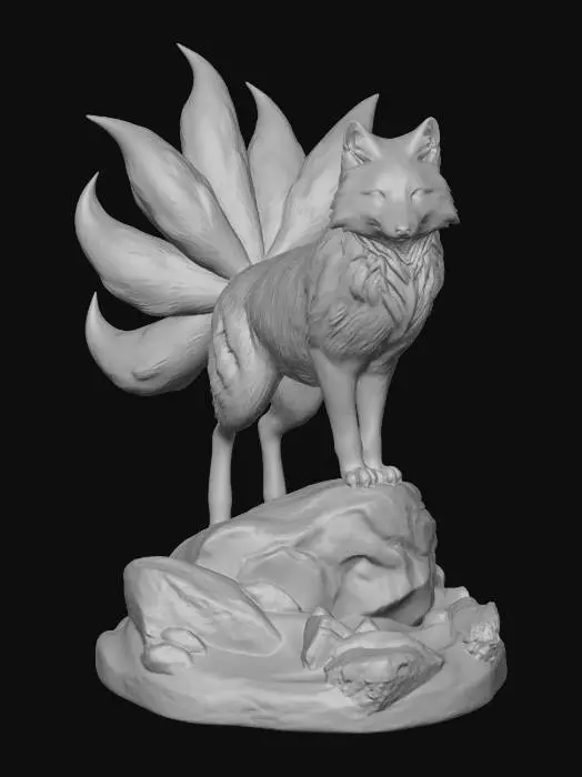 3D model for Nine-Tailed Snow Fox