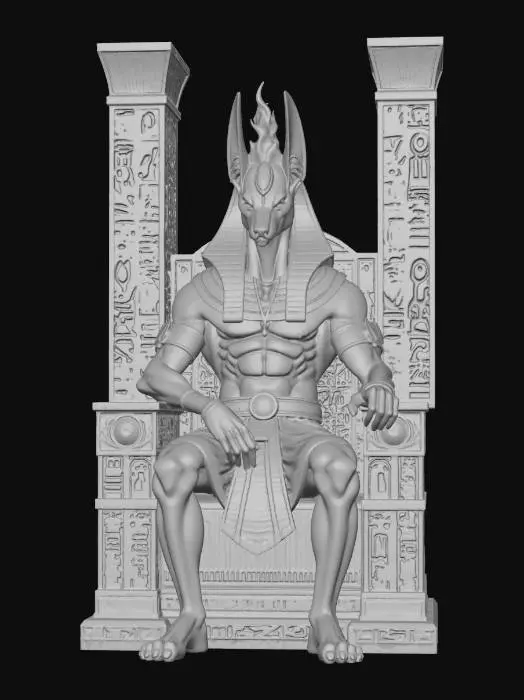 3D model for Anubis on the Golden Throne