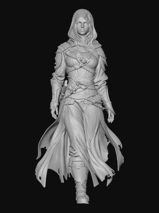 3D model for White Hooded Assassin