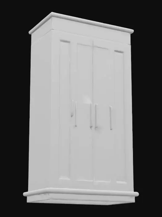 3D model for An elegant, modern, purple wardrobe.