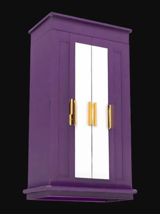 3D model for An elegant, modern, purple wardrobe.
