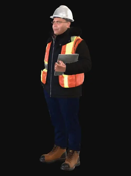 3D model for Construction Worker with Tablet