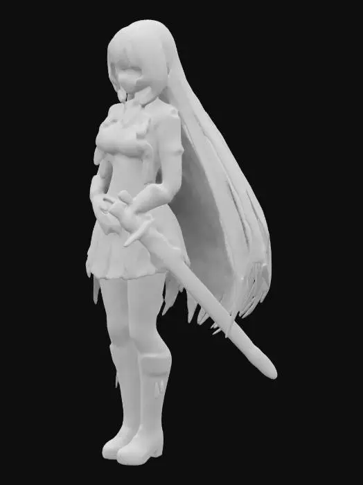 3D model for Anime Swordswoman