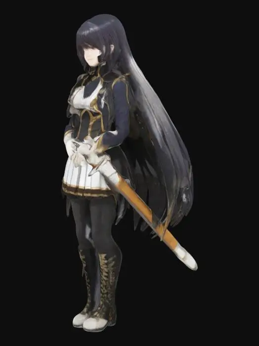 3D model for Anime Swordswoman