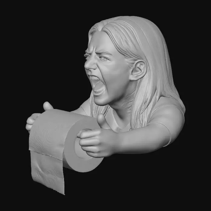 3D model for Screaming Toilet Paper Holder