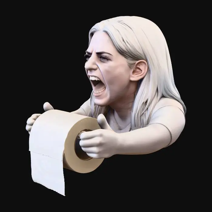 3D model for Screaming Toilet Paper Holder