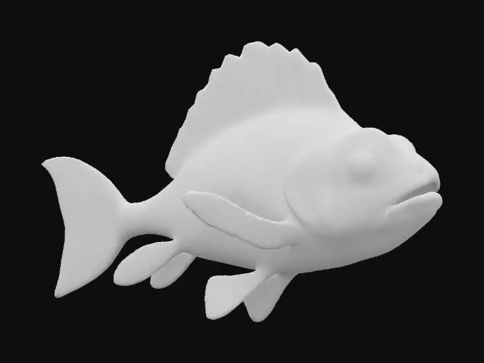 3D model for elegant and marvelous white alien fish from a warm tropical planet