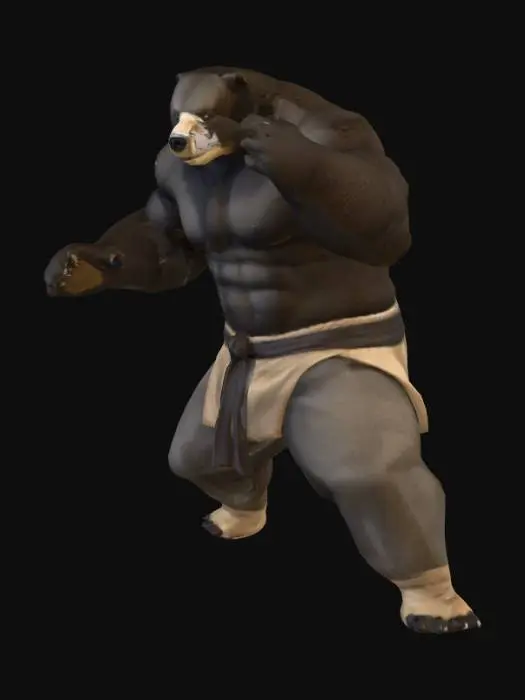 3D model for Karate Bear Warrior, #PBR#