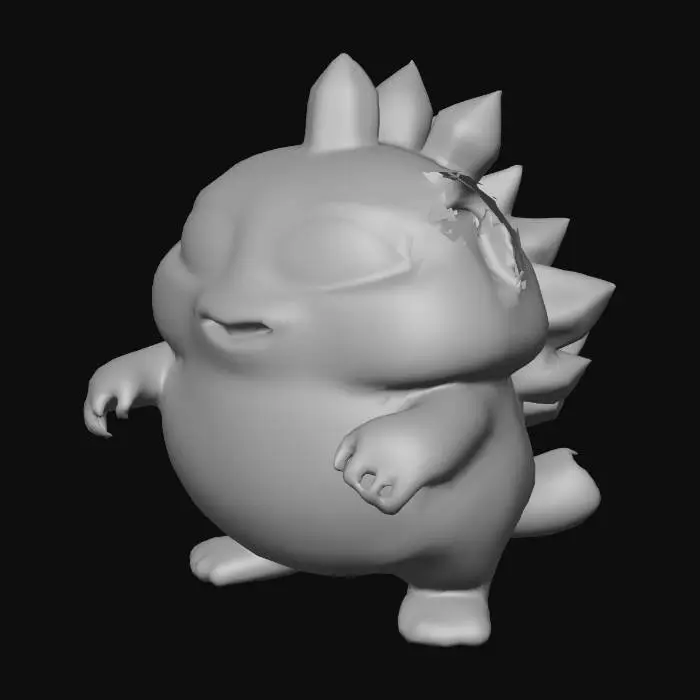3D model for chubby beast with crystals on it's back

